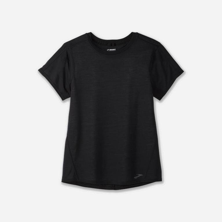 Brooks Distance Hardloopshirt voor Dames Zwart (UQGPM-1435)